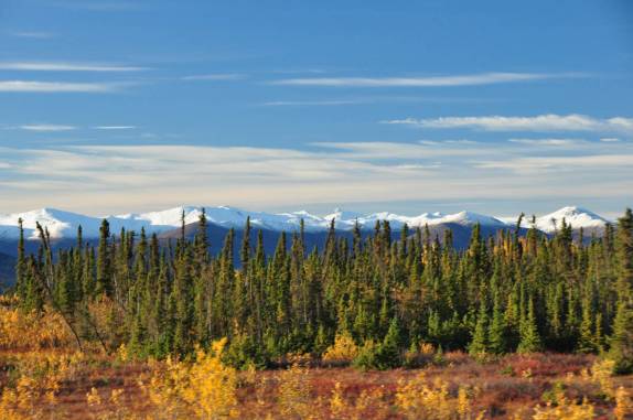 A belíssima paisagem antes de chegarmos à Coldfoot, 95 km ao norte do Círculo Polar Ártico, no Alaska